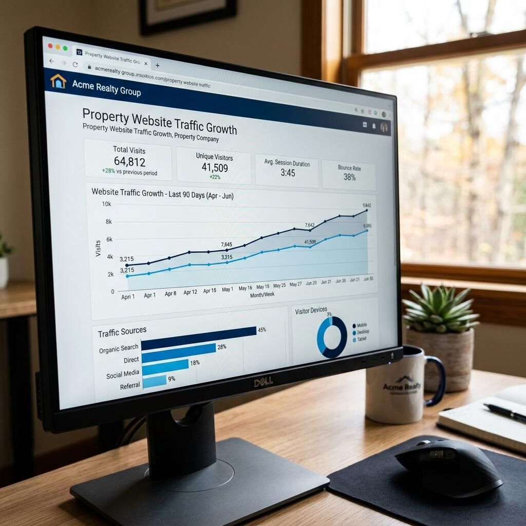 Close-up of website analytics dashboard on a monitor